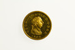 Gilt proof presentation half penny of King George III, obverse Gilt proof presentation half penny of King George III, obverse