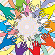 Vector: vector illustration of colorful hands vector illustration of colorful hands