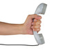 Telephone receiver in hand Telephone receiver in hand