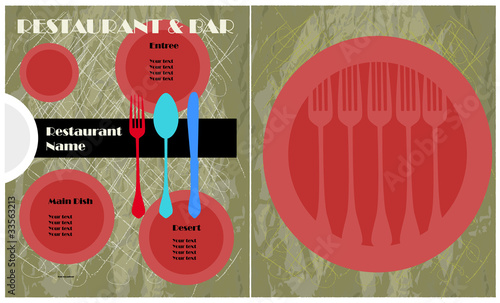 Vettoriale: menu card design template, two sides, vector menu card design template, two sides, vector