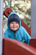Close-up of cute beautiful small boy outside