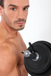 man lifting weight
