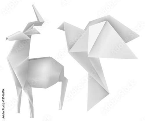 Vector: 165 Origami_deer_dove 165 Origami_deer_dove