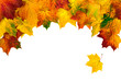 Bogenförmige Rahmung aus Herbstblättern