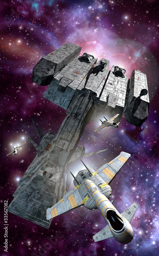 Illustration: escort spaceships escort spaceships