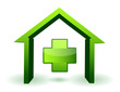 green health house and cross