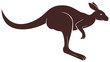 kangaroo silhouette vector illustration isolated on white