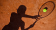 shadow of a tennis player in action on a tennis court shadow of a tennis player in action on a tennis court