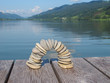 Steinskulptur am Wasser