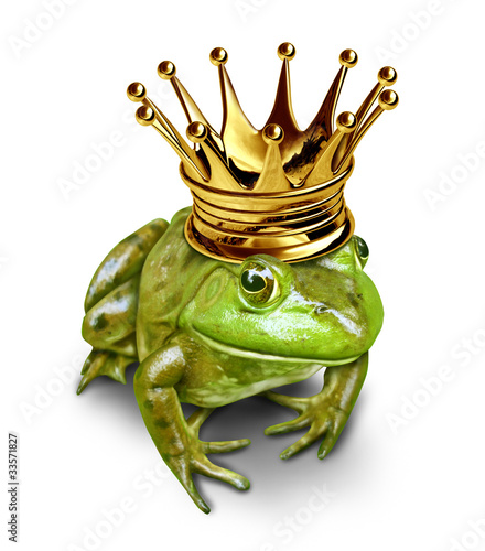Illustration: Frog prince with gold crown Frog prince with gold crown