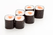 Maki sushi rolsl with salmon