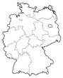 Deutschlandkarte, Berlin hervorgehoben
