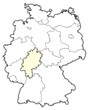 Deutschlandkarte, Hessen hervorgehoben