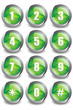 Green Numbers Buttons