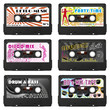 Musikkassetten, Audiokassettten, Partyflyer, Set, Mix, Vorlage