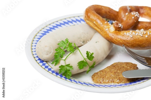 Foto: Weißwurst mit Breze und Senf Weißwurst mit Breze und Senf