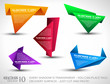 Vettoriale: Origami triangle style speech Banner set Origami triangle style speech Banner set