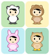 Vector: Cute animal costume series Cute animal costume series