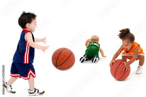Photo: Rival Toddler Teams with Basketballs in Uniform Rival Toddler Teams with Basketballs in Uniform