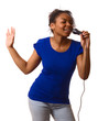 young woman singing.