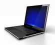 Notebook with blue screen