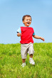 Joyful kid running