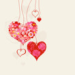 Hearts on strings romantic background Hearts on strings romantic background