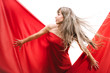 Young girl in a red cloth