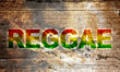 Altes Holzbrett - Reggae Schriftzug Altes Holzbrett - Reggae Schriftzug