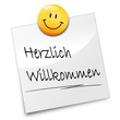 Notizzettel Willkommen