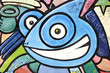 Happy creature graffiti