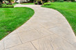 Paved walkway and lawn