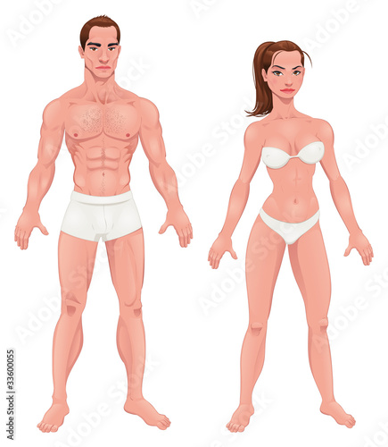 Vector: Man and Woman. Vector isolated characters Man and Woman. Vector isolated characters