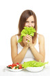 girl with vegetable salad