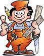 Hand-drawn Vector illustration of an Carpenter Handyman