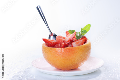 Photo: Fruit salad with strawberry and grapefruit Fruit salad with strawberry and grapefruit