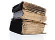 stack of old books