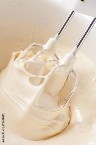Photo: Whipping eggs with electric whisk Whipping eggs with electric whisk