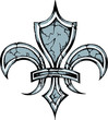fleur de lys with cracking effect