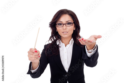 Photo: business woman conducting her team business woman conducting her team