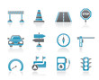 Road, navigation and traffic icons - vector icon set Road, navigation and traffic icons - vector icon set