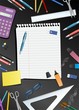 Stationery black background