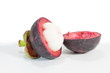 Mangosteen and a white background