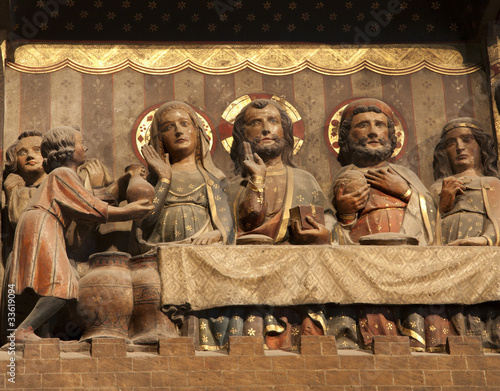 Photo: Jesus by miracele in Cana - Notre-Dame cathedral in Paris Jesus by miracele in Cana - Notre-Dame cathedral in Paris