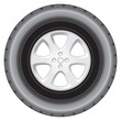 Elevation of an alloy wheel and tyre