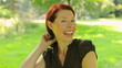 Redhaired woman shaking her head