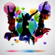 Sfondo con persone che saltano - Background with jumping people Sfondo con persone che saltano - Background with jumping people