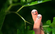 finger smileys in nature.