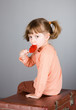 four-year girl with the big sugar candy