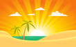 Summer Ocean Landscape Banner